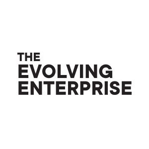 Text reading The Evolving Enterprise in bold black letters on a white background.