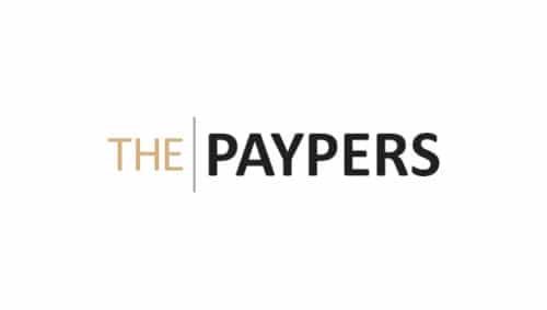 Logo of The Paypers, with THE in gold and PAYPERS in black, separated by a thin vertical line.