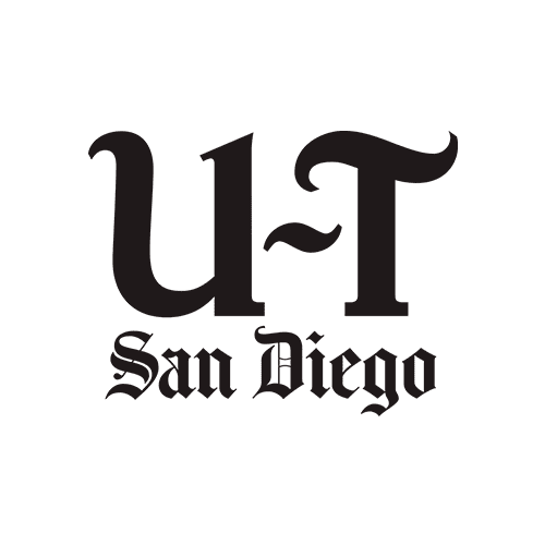 Black text logo reads U-T San Diego on a green background.