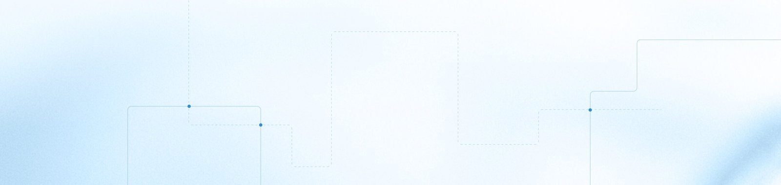 A minimalistic background with a light blue gradient and faint dotted lines forming angular patterns, connecting small blue dots at some intersections. The overall design has a subtle, abstract geometric feel.