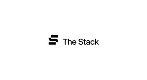 Black logo of The Stack on a white background, featuring a stylized S design to the left of the text.