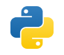 The Python programming language logo, featuring two intertwined snake shapes, one blue and one yellow, each with a white dot for an eye, on a light background.